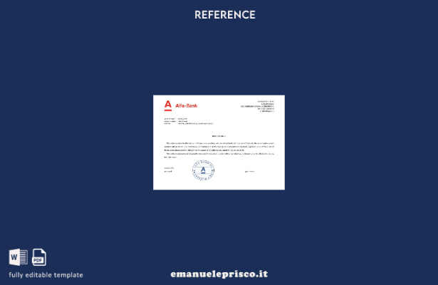 modello di riferimento della banca Alfa Russia stile verificato